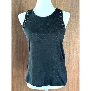 Maje Black Tank Top with Diamanté Size Small